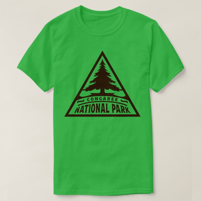 Congaree National Park Tree Triangle Brown T-Shirt (Design vorne)