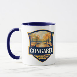 Congaree Nationalpark Illustration Reisen Vintag Tasse