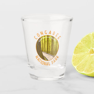 Congaree Nationalpark Retro Distressed Circle Schnapsglas