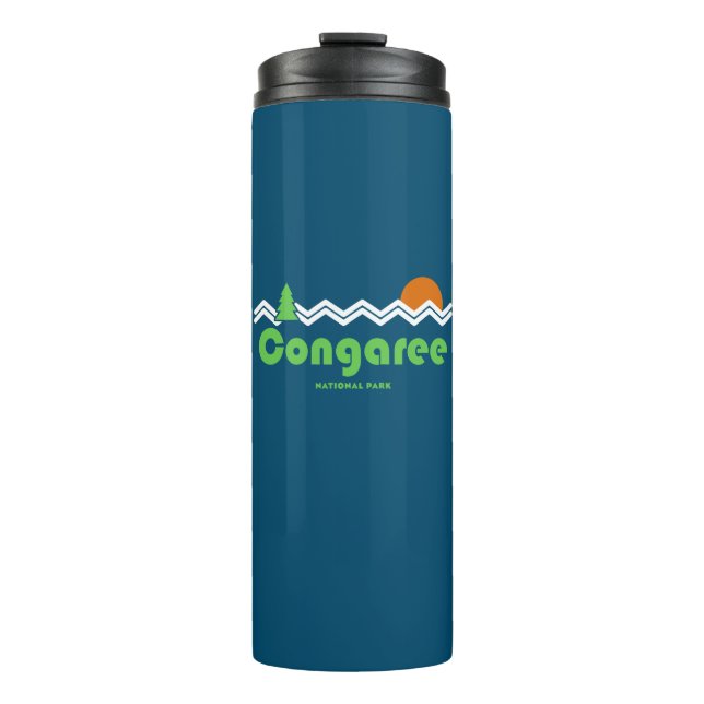 Congaree Nationalpark Retro Thermosbecher (Vorderseite)