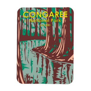 Congaree Nationalpark South Carolina Vintage Mag Magnet