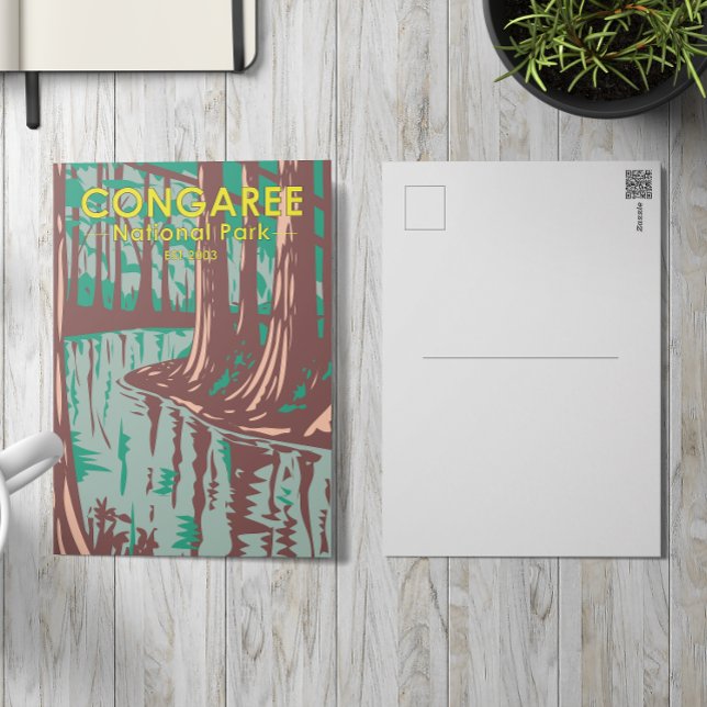Congaree Nationalpark Süd Carolina Vintag Postkarte (Von Creator hochgeladen)