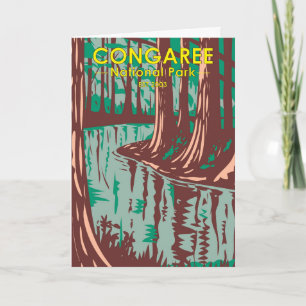 Congaree Nationalpark Süd Carolina Vintage Karte