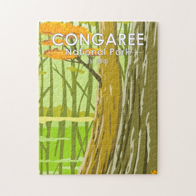 Congaree Nationalpark Süd Carolina Vintage Puzzle (Vertikal)
