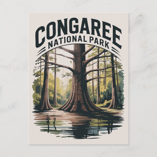 Congaree Nationalpark Süd Carolina Wilderness Postkarte (Vorderseite)
