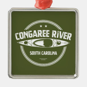Congaree River South Carolina Kayaking Ornament Aus Metall