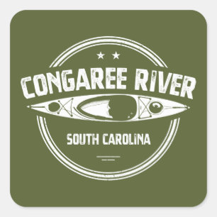 Congaree River South Carolina Kayaking Quadratischer Aufkleber