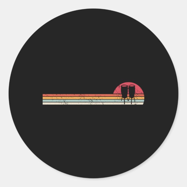 Congas Player Drummer Musician Conga for Runder Aufkleber (Vorderseite)