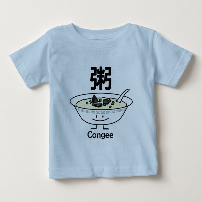 Congee Jook Reisbreimehlsuppen-Schüssel Chinesen Baby T-shirt (Vorderseite)