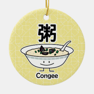 Congee Jook Reisbreimehlsuppen-Schüssel Chinesen Keramikornament