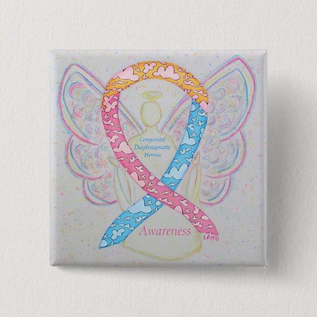 Congenital Diaphragma Hernia CDH Awareness Button (Vorderseite)
