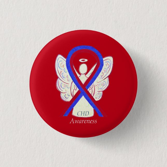Congenital Heart Defect CHD Awareness Ribbon Butto Button (Vorderseite)