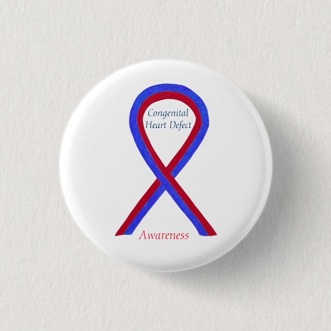 Congenital Heart Defect CHD Awareness Ribbon Butto Button (Vorderseite)