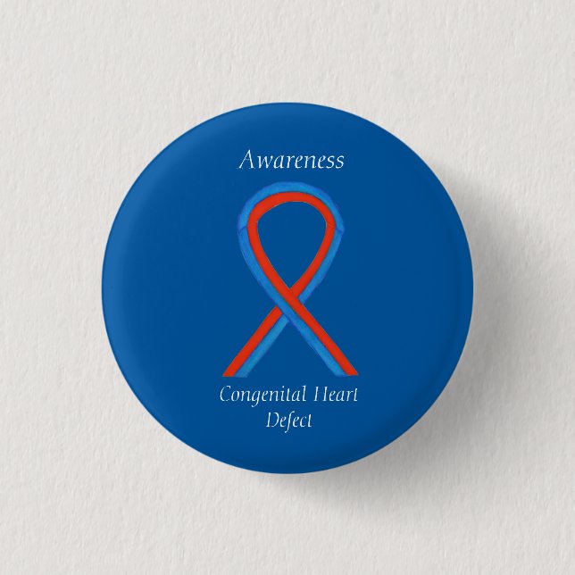 Congenital Heart Defect CHD Awareness Ribbon Butto Button (Vorderseite)