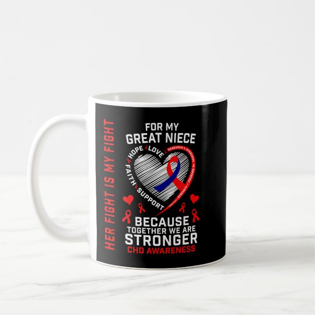 Congenital Heart Defect CHD Bewusstsein Great Niec Kaffeetasse (Links)