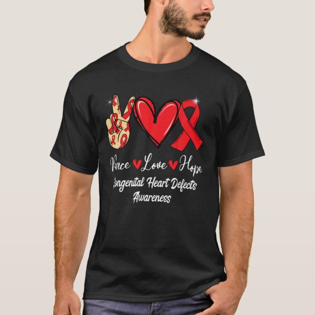 Congenital Heart Defects CHD Awareness Liebe Hoffn T-Shirt (Vorderseite)