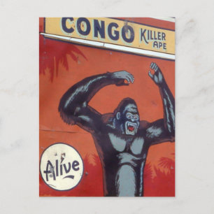 Congo der Killer-Affe Zirkus-Seitenshow Postkarte