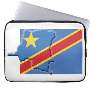 CONGO DRC Flag Map Patriotic Computer Laptopschutzhülle