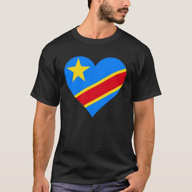Congo Flag Heart Congo  Love Congo  1 T-Shirt (Vorderseite)