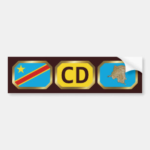 Congo-Kinshasa-Flagge-Karte-Code-Aufkleber Autoaufkleber