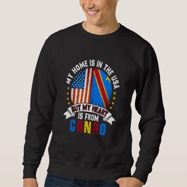 Congolese American Patriot Heart is from Congo Fla Sweatshirt (Vorderseite)