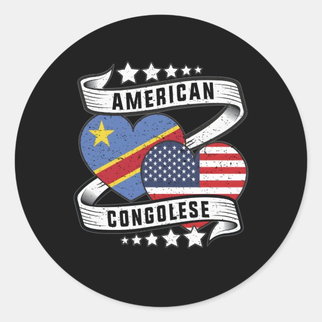 Congolese Half Congolese Halb American Co Runder Aufkleber (Vorderseite)