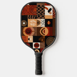 Congolese motifs background grid pickleball schläger