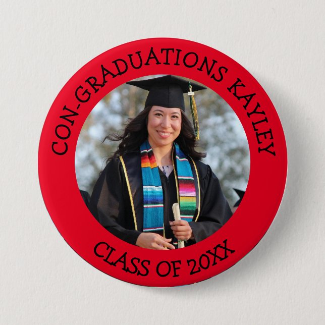 Congraduations Graduate name and foto Button (Vorderseite)