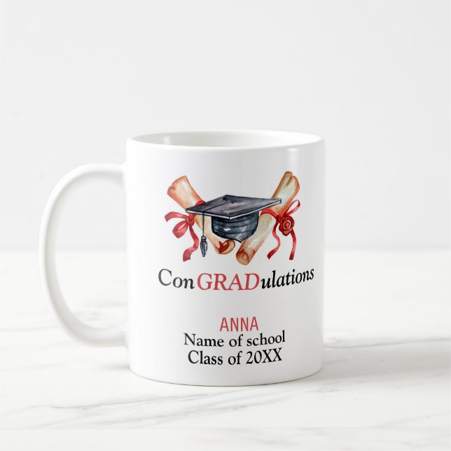 ConGRADulationen,Personalisierte Abschluss-Geschen Kaffeetasse (Links)