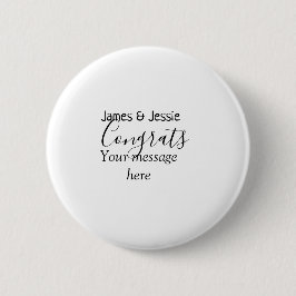 Congrats add name message wedding newly wed couple button