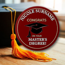 Congrats Grad! Master's degree custom  Button