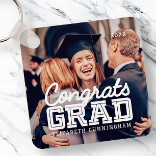 Congrats Grad Modern Simple Preppy Photo Schlüsselanhänger