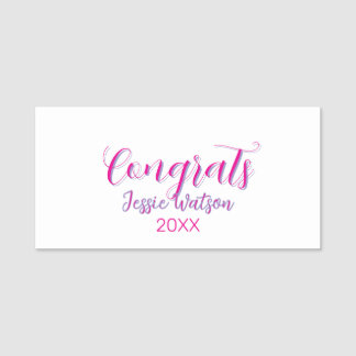 Congrats graduate pink purple name year 20XX date  Namensschild