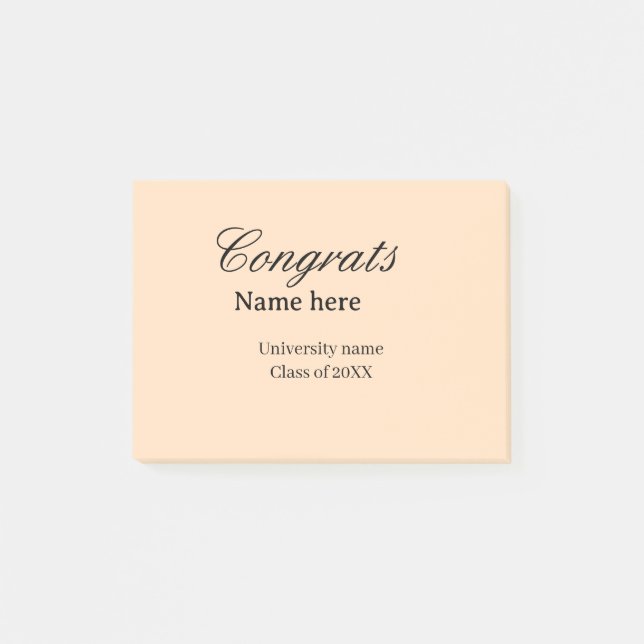 Congrats graduate university name class of 20XX na Post-it Klebezettel (Vorderseite)