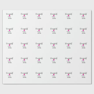 Congrats graduation name class of 20XX year heart  Geschenkpapier