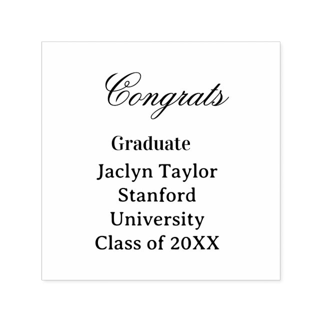 Congrats graduation name university name class of  permastempel (Design)