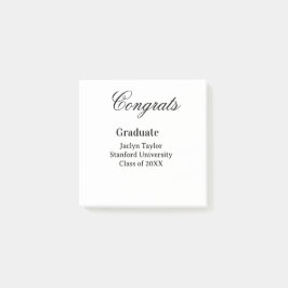 Congrats graduation name university name class of  post-it klebezettel