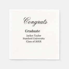 Congrats graduation name university name class of  serviette