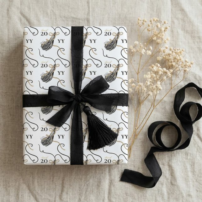 Congrats Graduation Tassel Class of 2026 Elegant  Geschenkpapier Set (Congrats Graduation Tassel Class of 2026 Elegant Wrapping Paper Sheets)