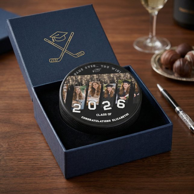 Congrats Name Party Graduation Class Off.. Favor  Eishockey Puck (Von Creator hochgeladen)