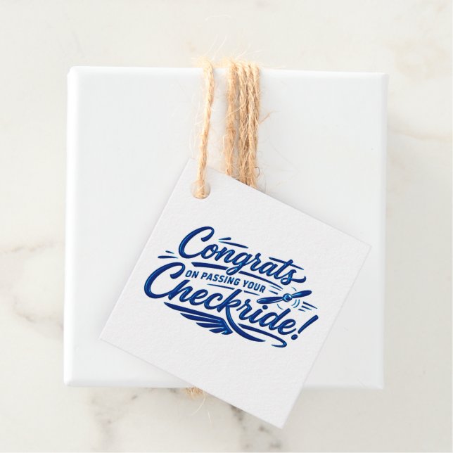 Congrats on passing your checkride! geschenkanhänger (Beispiel)