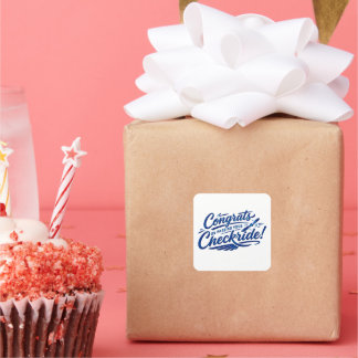 Congrats on passing your checkride! quadratischer aufkleber