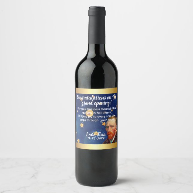 Congrats on Your New Venture: Custom Wine Labels! Weinetikett (Vorderseite)