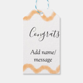 Congrats orange spiral Spanish border boho retro n Geschenkanhänger
