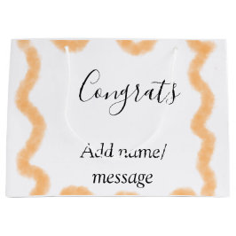 Congrats orange spiral Spanish border boho retro n Große Geschenktüte