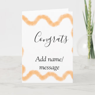 Congrats orange spiral Spanish border boho retro n Karte