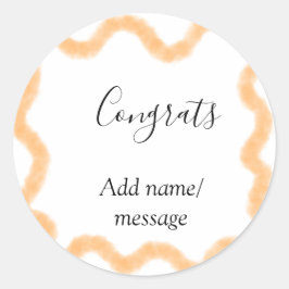 Congrats orange spiral Spanish border boho retro n Runder Aufkleber