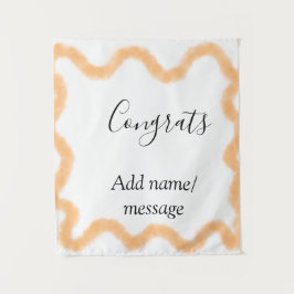 Congrats orange spiral Spanish border boho retro n Wandteppich