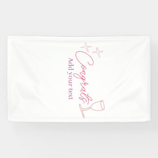 congrats wine glass stars pink pastel bold retro g banner