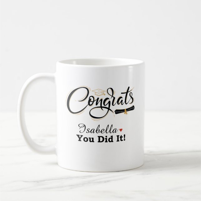 Congrats You Did It Graduate Custom Name Coffee Mu Kaffeetasse (Links)